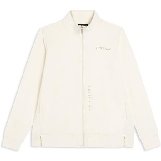 Freddy felpa comfort in jersey con zip e collo alto
