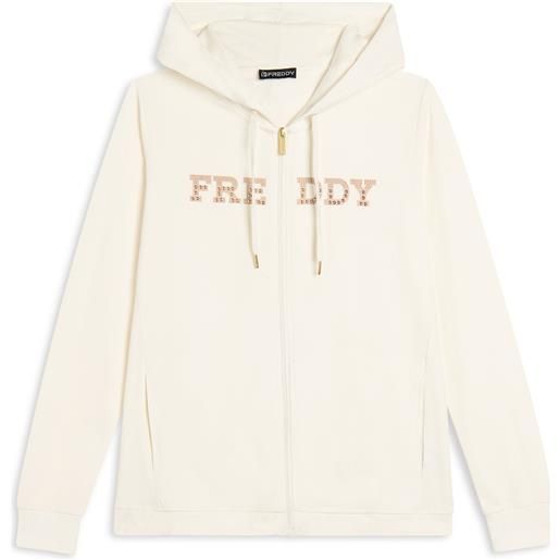 Freddy felpa comfort grafica dorata con zip e cappuccio