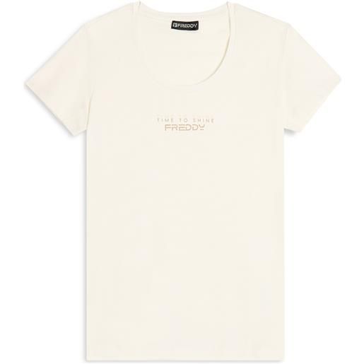 Freddy t-shirt in jersey stretch con grafica bicolore