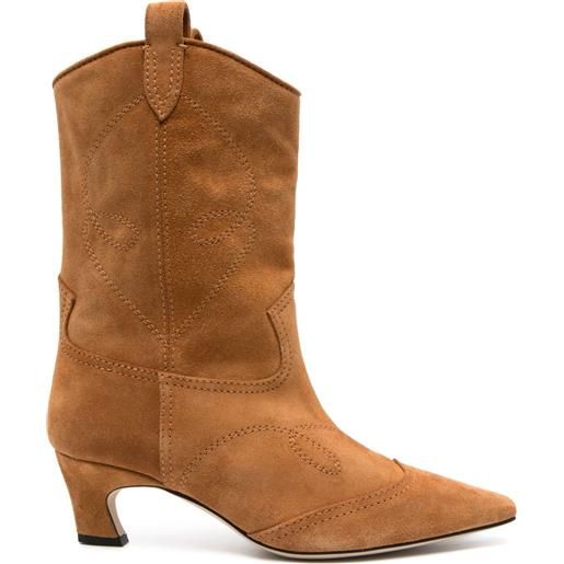 Ermanno Scervino stivali cowboy in pelle scamosciata 50mm - marrone