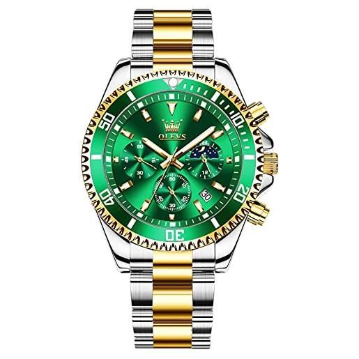 Orologi da uomo, di lusso, impermeabile, analogico, al quarzo, in silicone, da uomo, rotondo, marrone