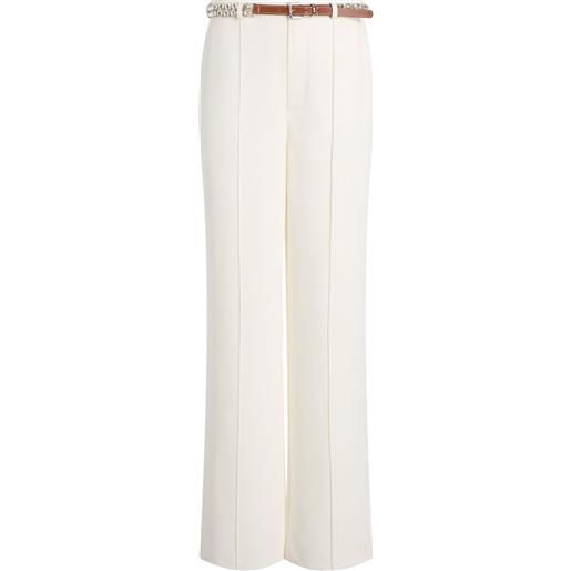 Cinq A Sept pantaloni ester con cintura e strass - bianco