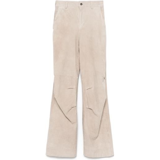 Salvatore Santoro pantaloni in pelle scamosciata - grigio