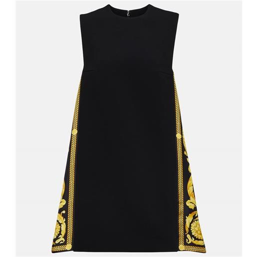 Versace miniabito barocco in crêpe e twill