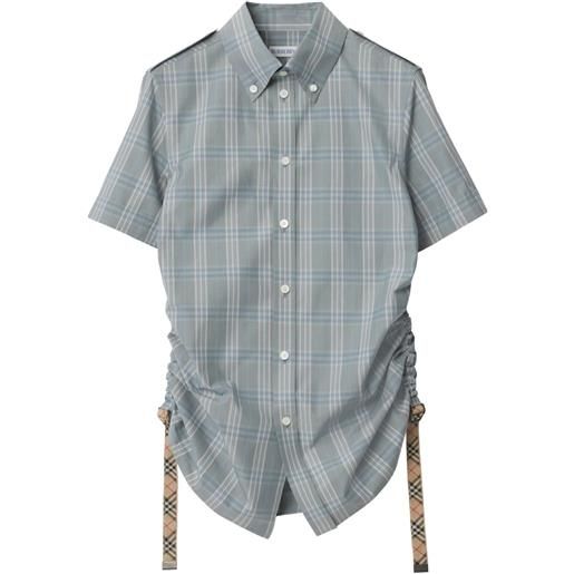 Burberry camicia a quadri in cotone - blu