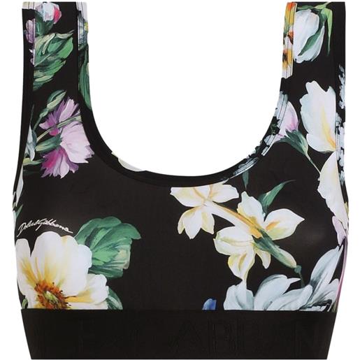 Dolce & Gabbana top corto con stampa - nero
