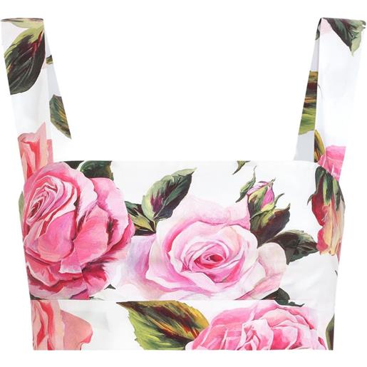 Dolce & Gabbana top corto con stampa - bianco