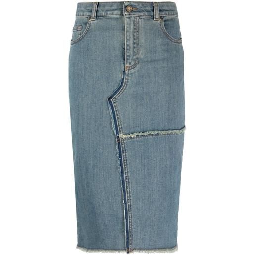 TOM FORD gonna midi a matita con ruches - blu