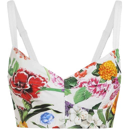 Dolce & Gabbana top corto a fiori - bianco
