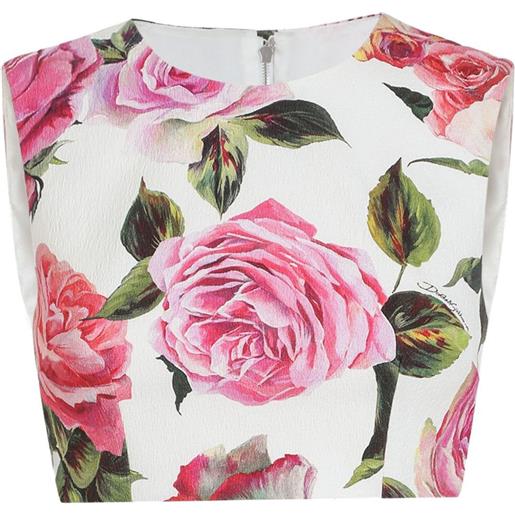 Dolce & Gabbana top corto con stampa - bianco