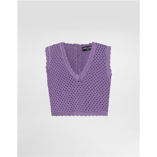 Dolce & Gabbana top corto in maglia crochet