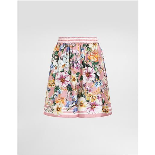 Dolce & Gabbana shorts pigiama in seta stampa fiori