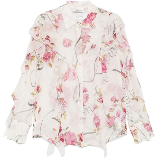 Blumarine camicia a fiori - toni neutri