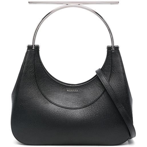Alexander McQueen borsa tote cross-bar - nero