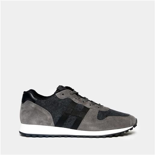 Hogan sneaker h429 in suede e tessuto grigio