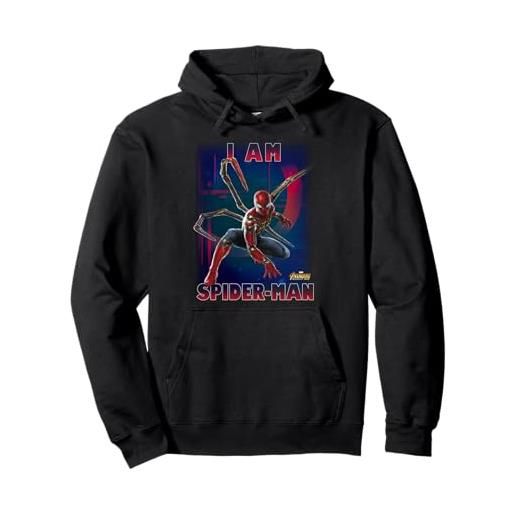 Marvel avengers infinity war i am spider-man felpa con cappuccio