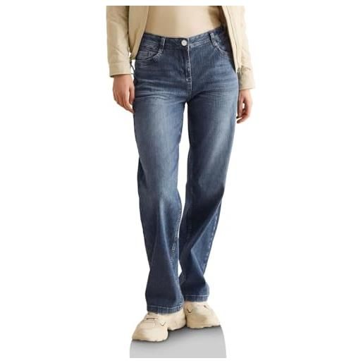 Cecil b378810 jeans a gamba dritta, mid blue wash, 32w x 32l donna
