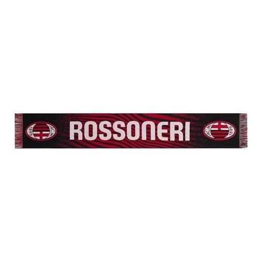 ACM 1899 ac milan, sciarpa ufficiale, jacquard, acrilico, taglia unica, grafica, rossoneri