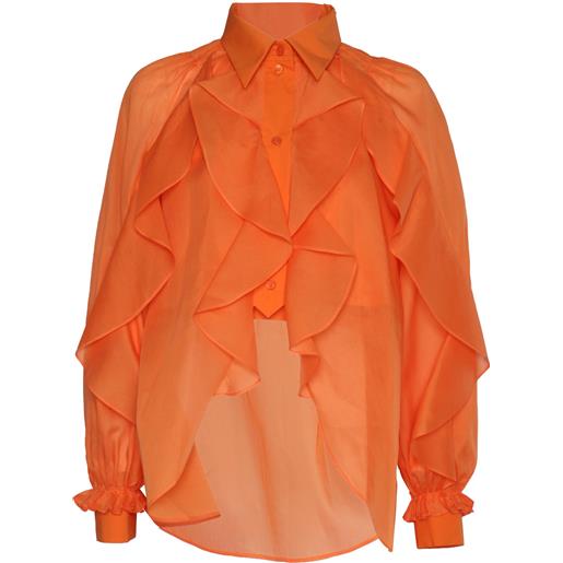 ALBERTA FERRETTI camicia arancione con volant