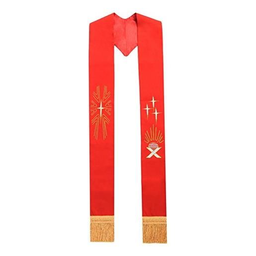 BLESSUME chasuble stola paramenti santo agnello ricamo stola (porpora)