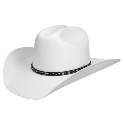 Stetson cappello vanlesco western toyo donna/uomo - estivo da cowboy con fascia in pelle estate primavera/estate - m (56-57 cm) bianco