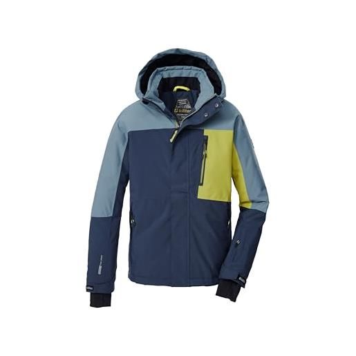 Killtec Giacca da sci da uomo con cappuccio rimovibile e paraneve KSW 56 MN SKI JCKT, petrolio scuro, S, 38710-000