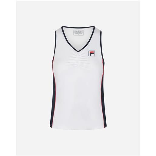 Fila court line w - t-shirt tennis - donna - bianco