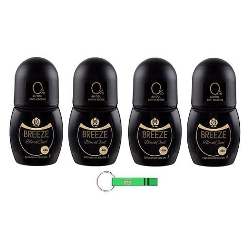 Beni Culinari breeze black oud deodorante roll-on legno di cedro - pelle fresca 48h deodorante 50ml + portachiavi Beni Culinari