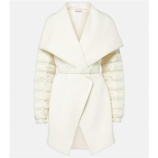 Moncler mantella imbottita in feltro di misto lana