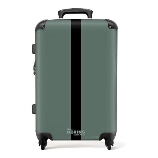 NoBoringSuitcases.com® valigia rigida 67 cm 72l ruote, trolley leggera 20 kg stiva, bagaglio strisce - blu per aereo