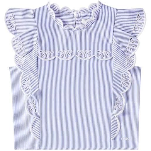 Chloe Kids chloã© kids top in popeline di cotone a righe