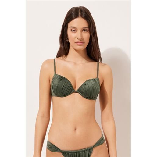 Calzedonia push up costume shiny satin verde