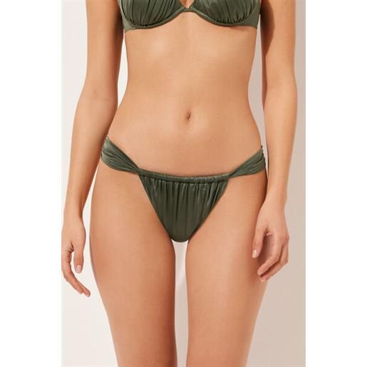 Calzedonia brasiliana costume shiny satin verde