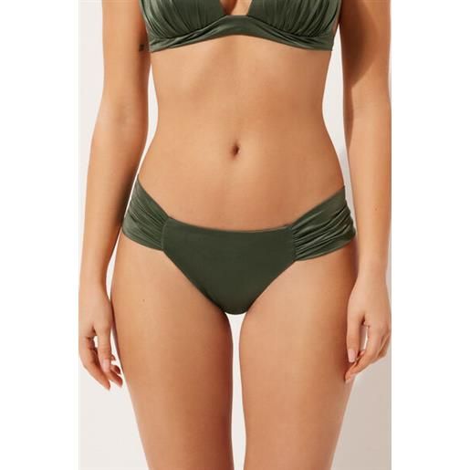 Calzedonia brasiliana costume shiny satin verde