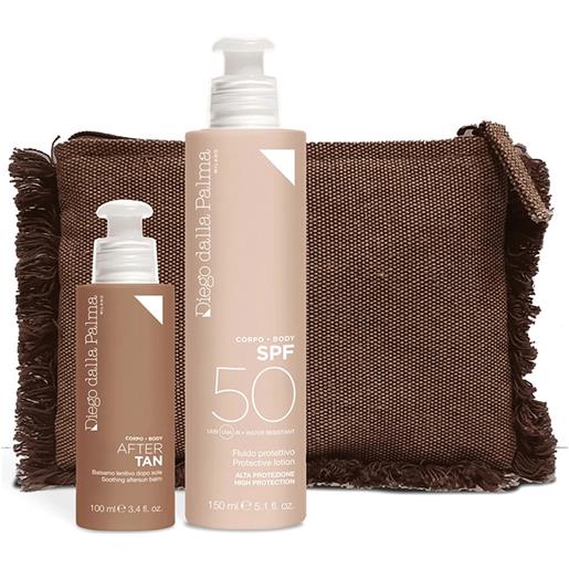 Diego Dalla Palma Milano kit spf50 set v1 fluido protettivo + balsamo lenitivo doposole + pochette set