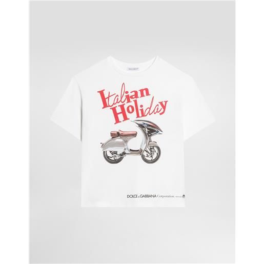 Dolce & Gabbana t-shirt in jersey con stampa italian holiday