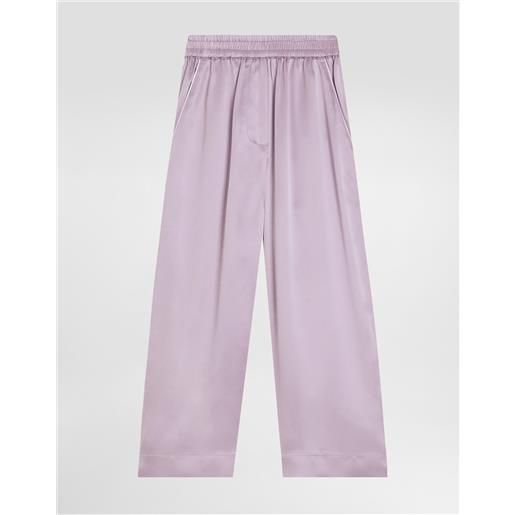 Dolce & Gabbana pantaloni stile pigiama in raso di seta con logo dg ricamato