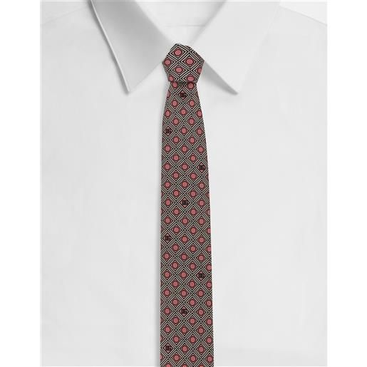 Dolce & Gabbana cravatta in seta stampa microdisegni logo dg