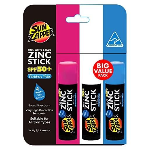 Sun Zapper - confezione tripla di stick di zinco, 36 g
