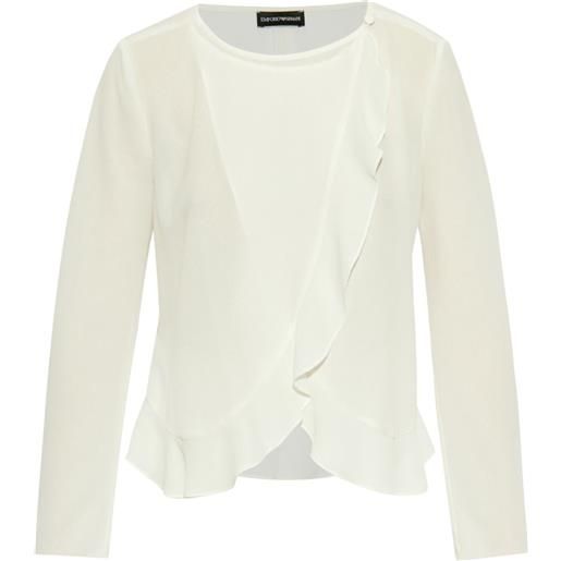 Emporio Armani blusa con ruches - bianco