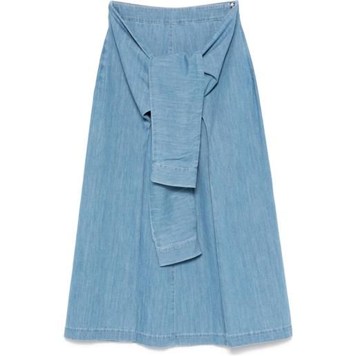 Fabiana Filippi gonna denim con nodo - blu