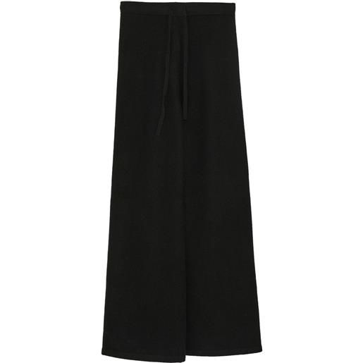 Yves Salomon pantaloni a gamba ampia - nero