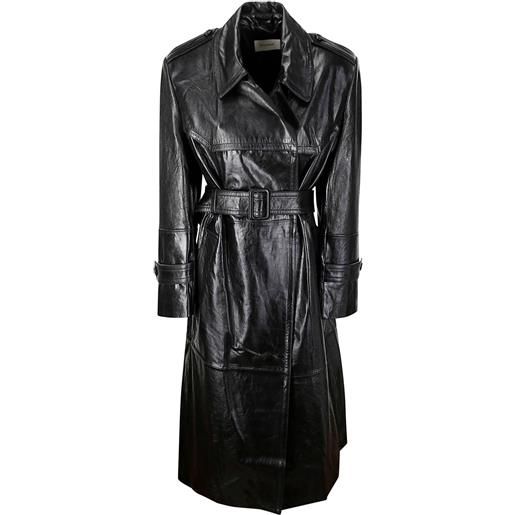 Sportmax trench in pelle - nero