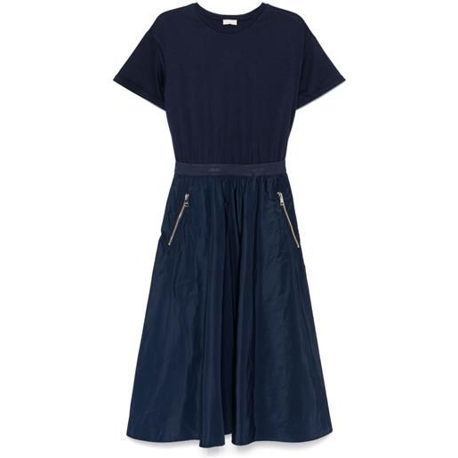 LIU JO abito midi con design a inserti - blu