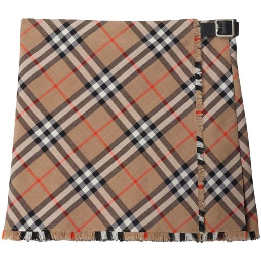 Burberry gonna a quadri in lana - toni neutri