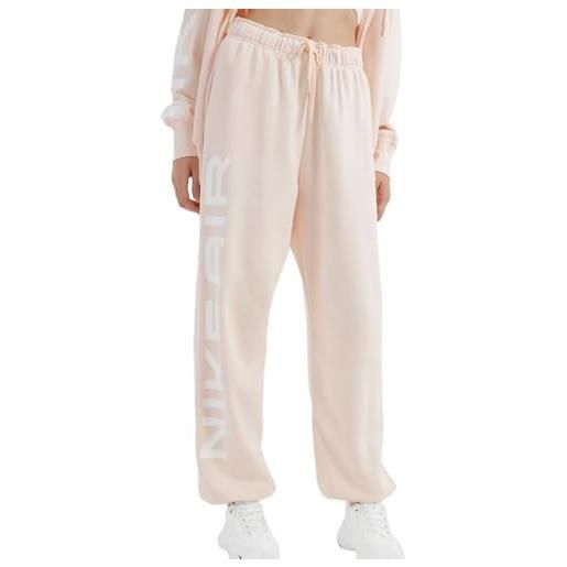 Nike sportswear air - pantaloni da jogging da donna in pile oversize a vita alta, guava ghiaccio/bianco, s