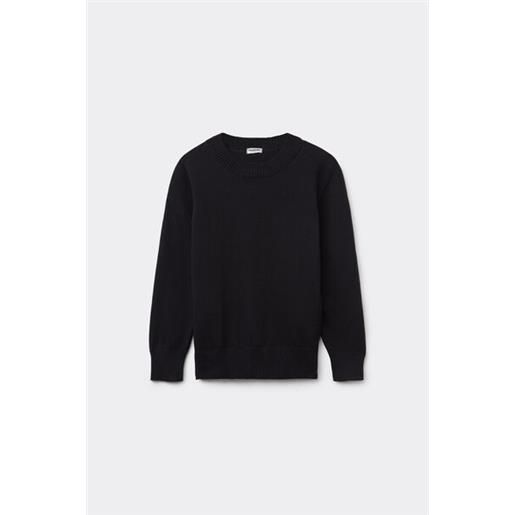 Tezenis maglioncino manica lunga girocollo bimba in cotone calato unisex nero