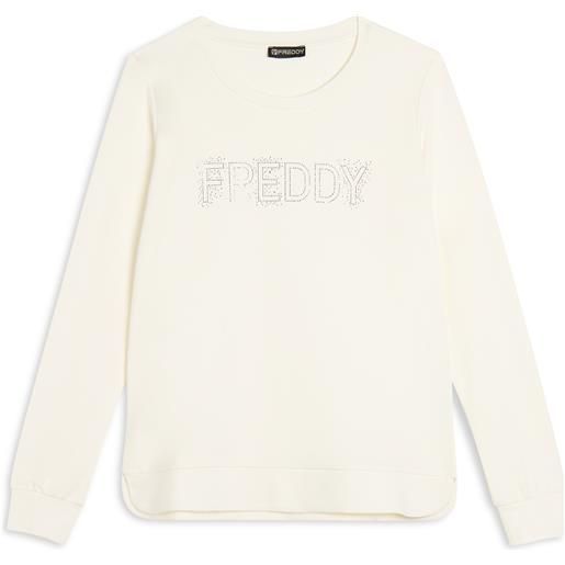 Freddy felpa girocollo con logo freddy in strass