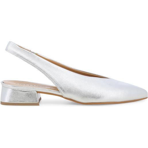 Melluso dècolletè donna con cinturino in pelle argento d156z