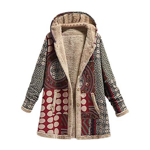 ShangSRS cappotto con cappuccio donna taglie forti invernale elegante lungo cappotti eleganti parka lunghi giacca donna giacca di peluche calda giubbotto donna invernale trench (3xl, grigio)